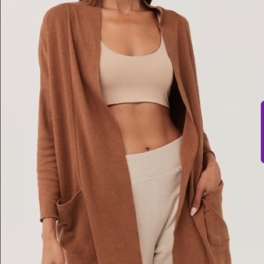 🌱 XS /S pact airplane cardigan in saddle burnt orange organic cotton